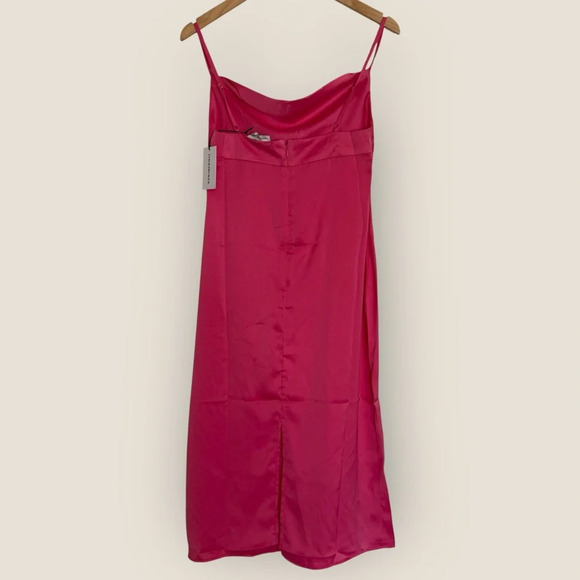 WeWoreWhat - Cowl Neck Satin Midi Dress Pink Size 6 NWT - Picture 5 of 9